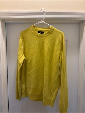 Banana Republic Cashmere Bright Yellow Men's Crewneck Sweater